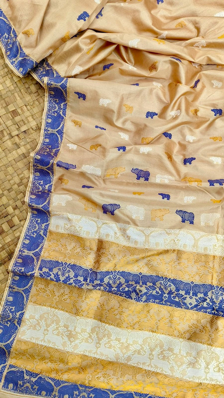 Kaziranga Vanya Assam Tussar Silk Saree - Available on Pre order 45 days