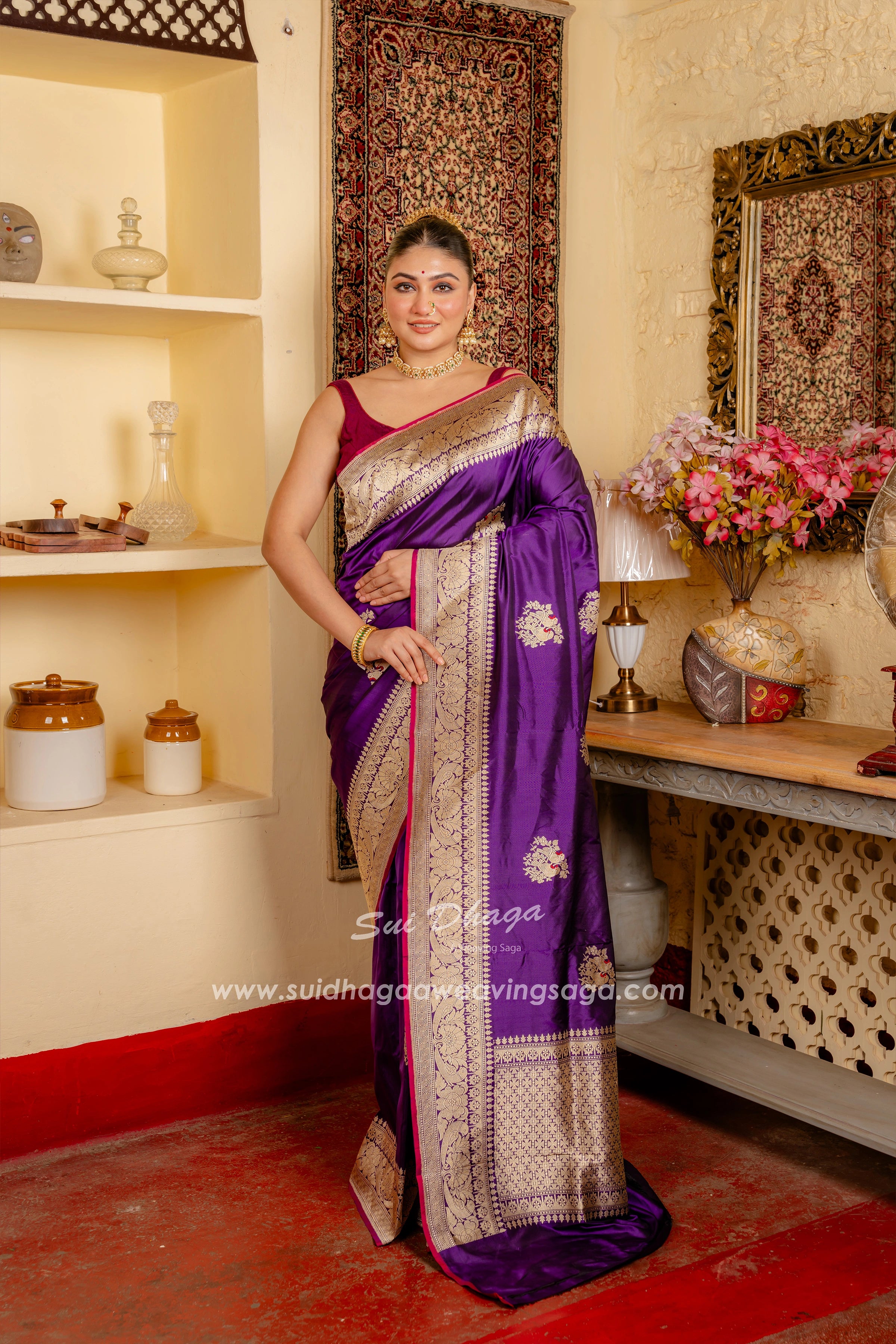 Pure Katan Silk Handwoven Fully Kadwa saree