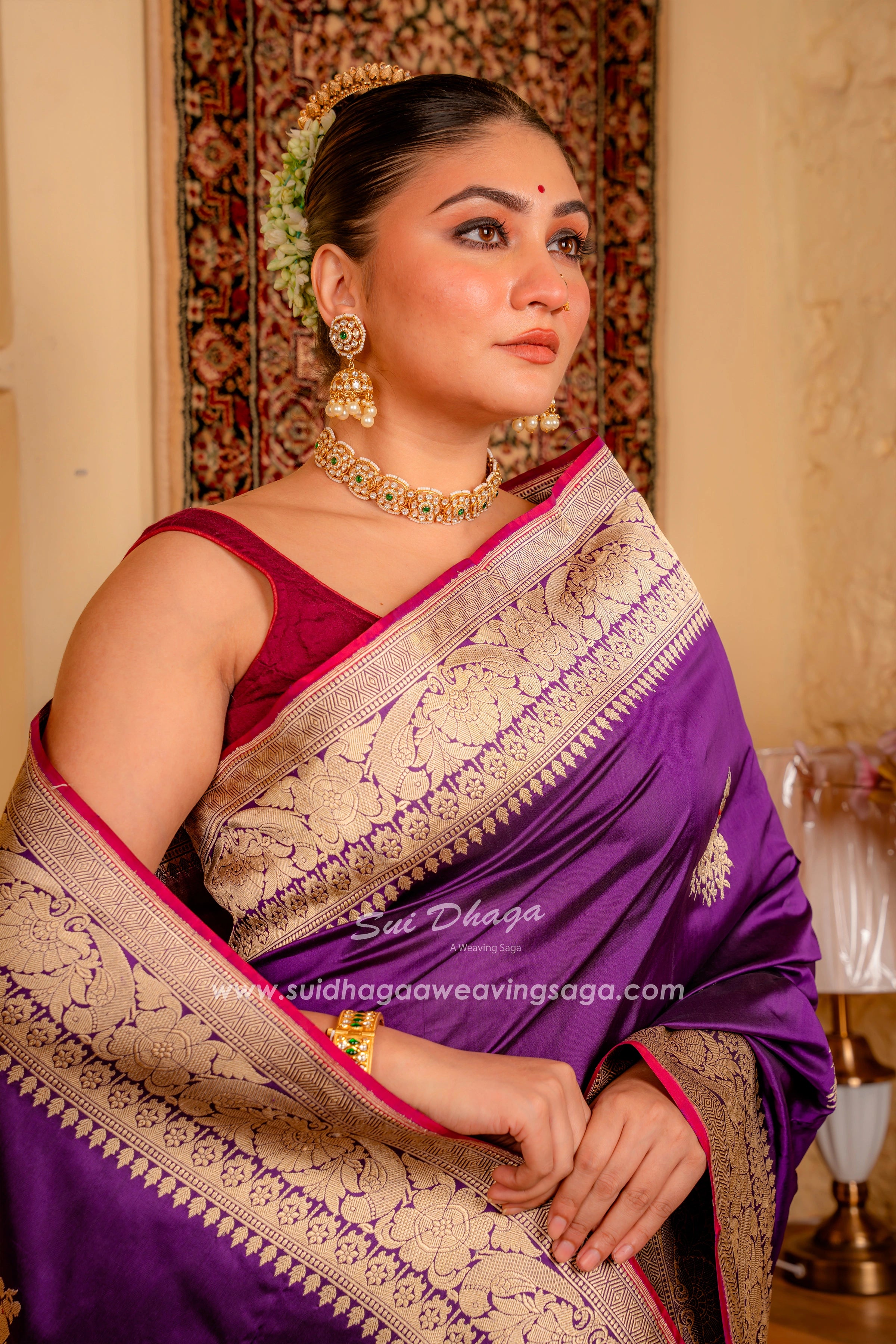 Pure Katan Silk Handwoven Fully Kadwa saree