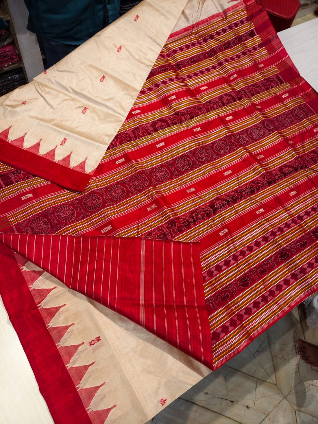 Odisha Handloom – Sambalpuri Fudakumbha Tussar Silk Saree