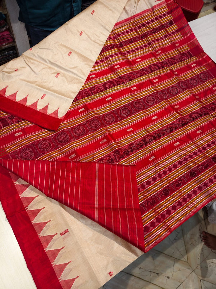 Odisha Handloom – Sambalpuri Fudakumbha Tussar Silk Saree