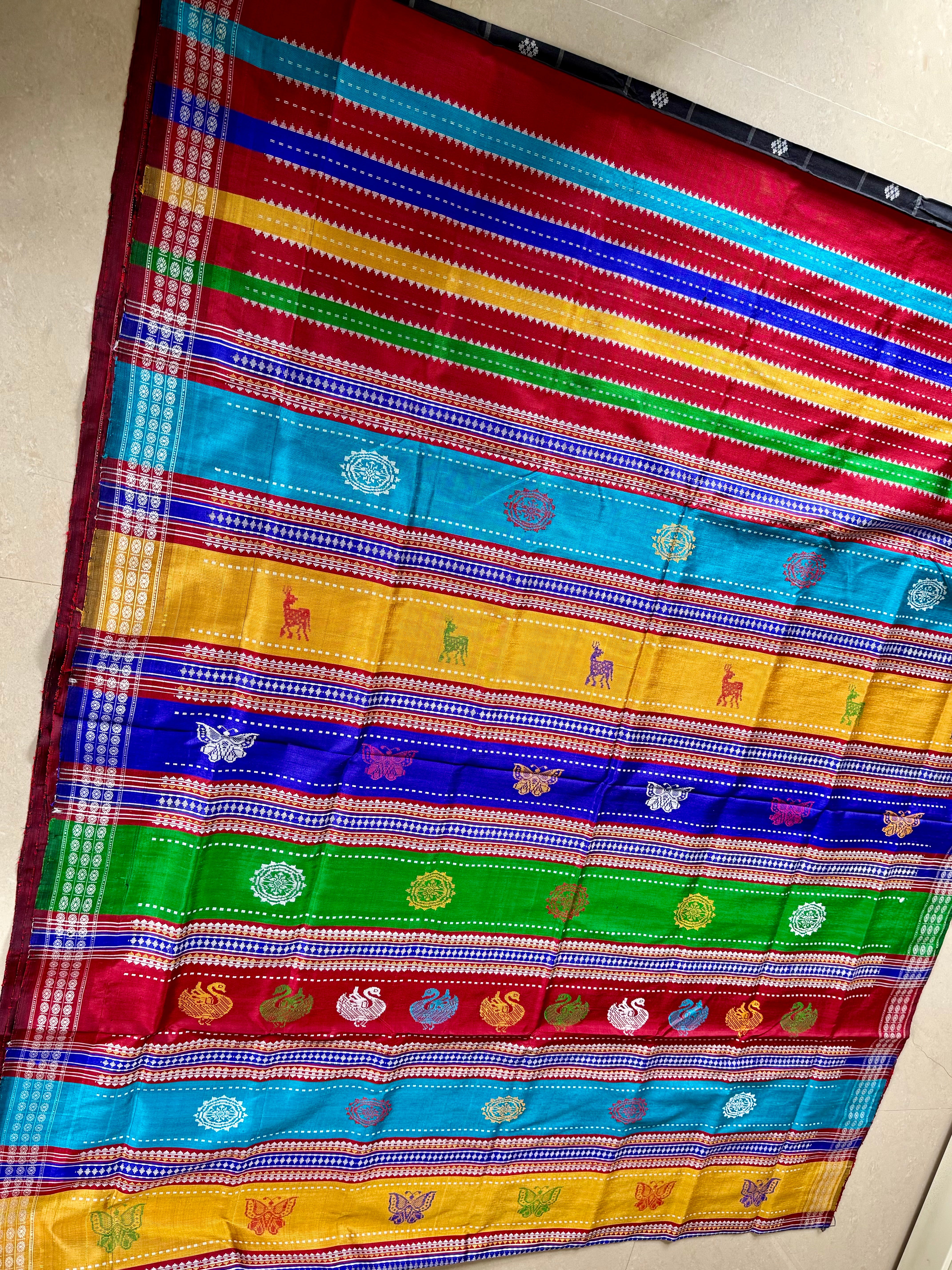 Berhampuri Silk Double Pallu Saree