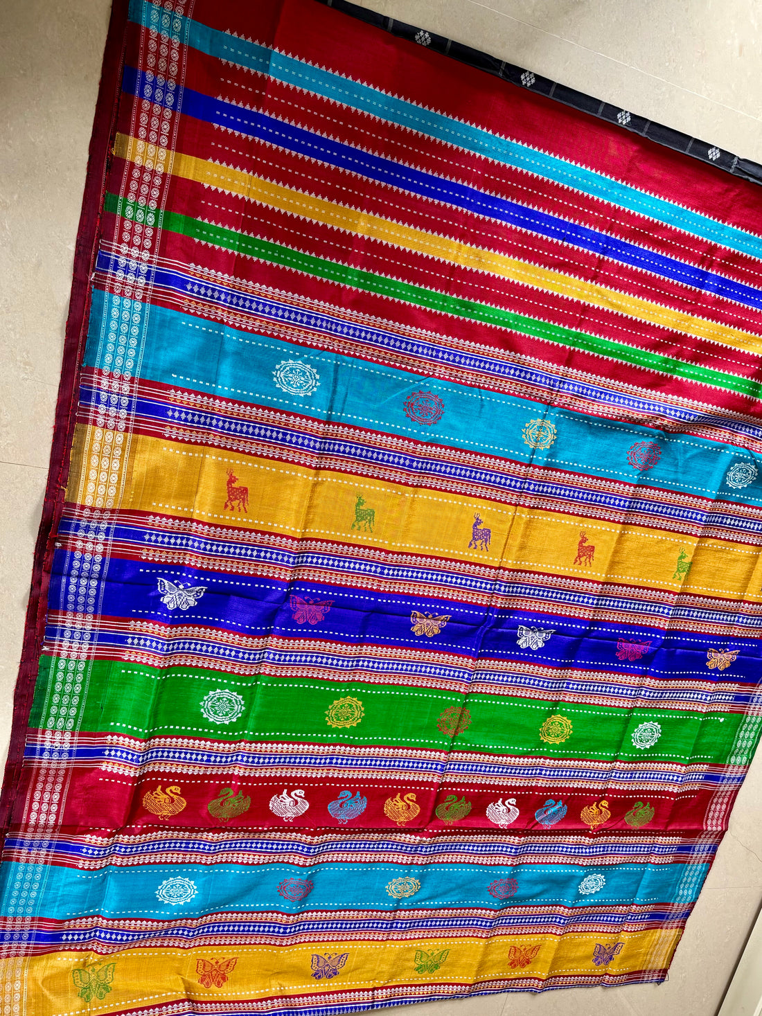 Berhampuri Silk Double Pallu Saree