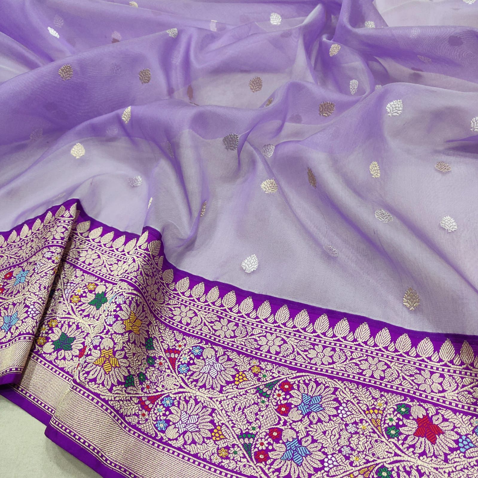 Aarohi Kora Banarasi Saree