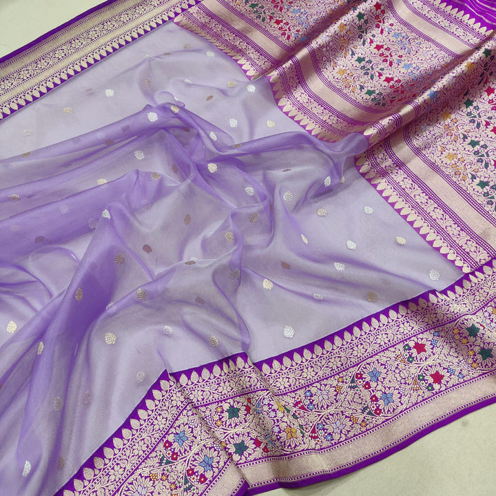 Aarohi Kora Banarasi Saree