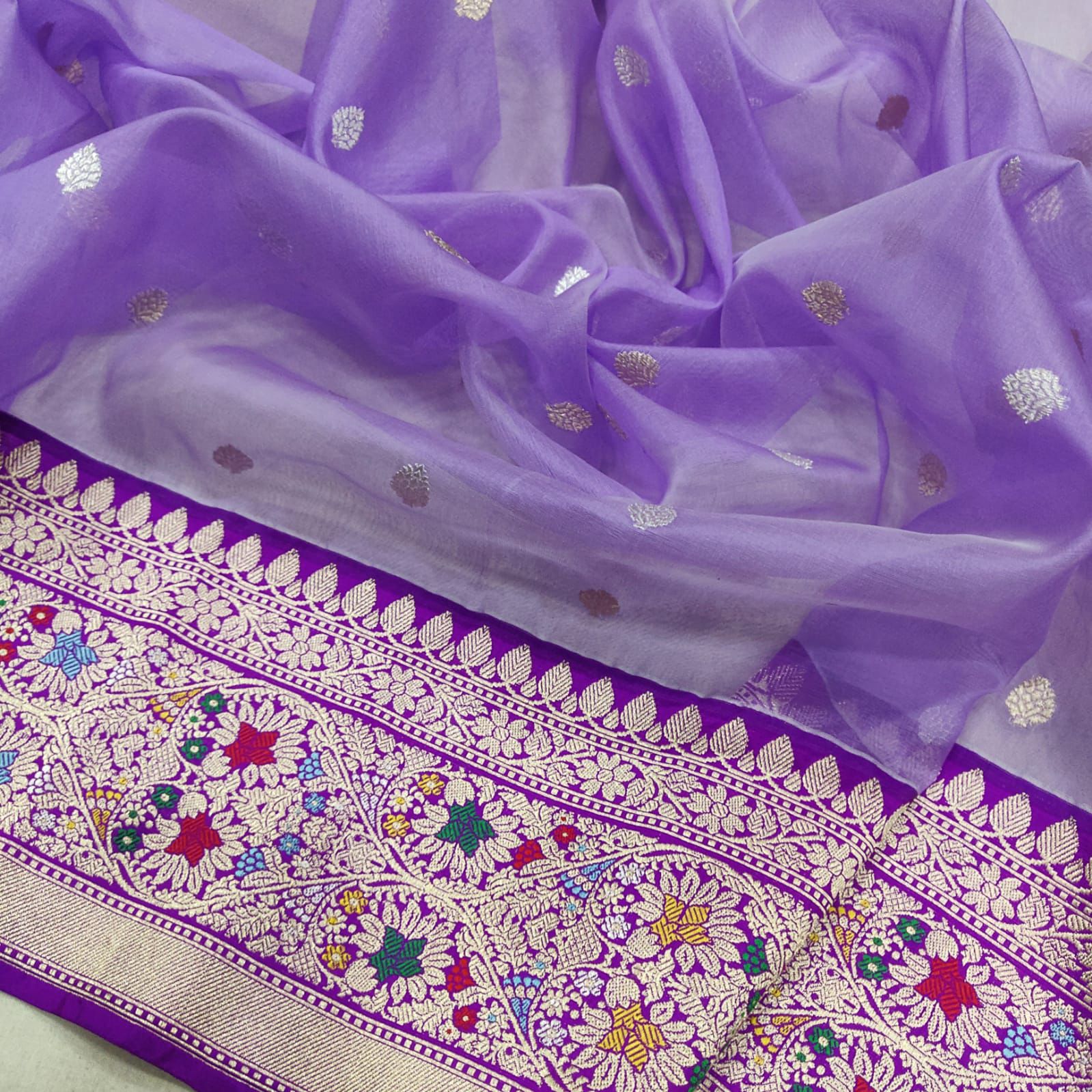 Aarohi Kora Banarasi Saree