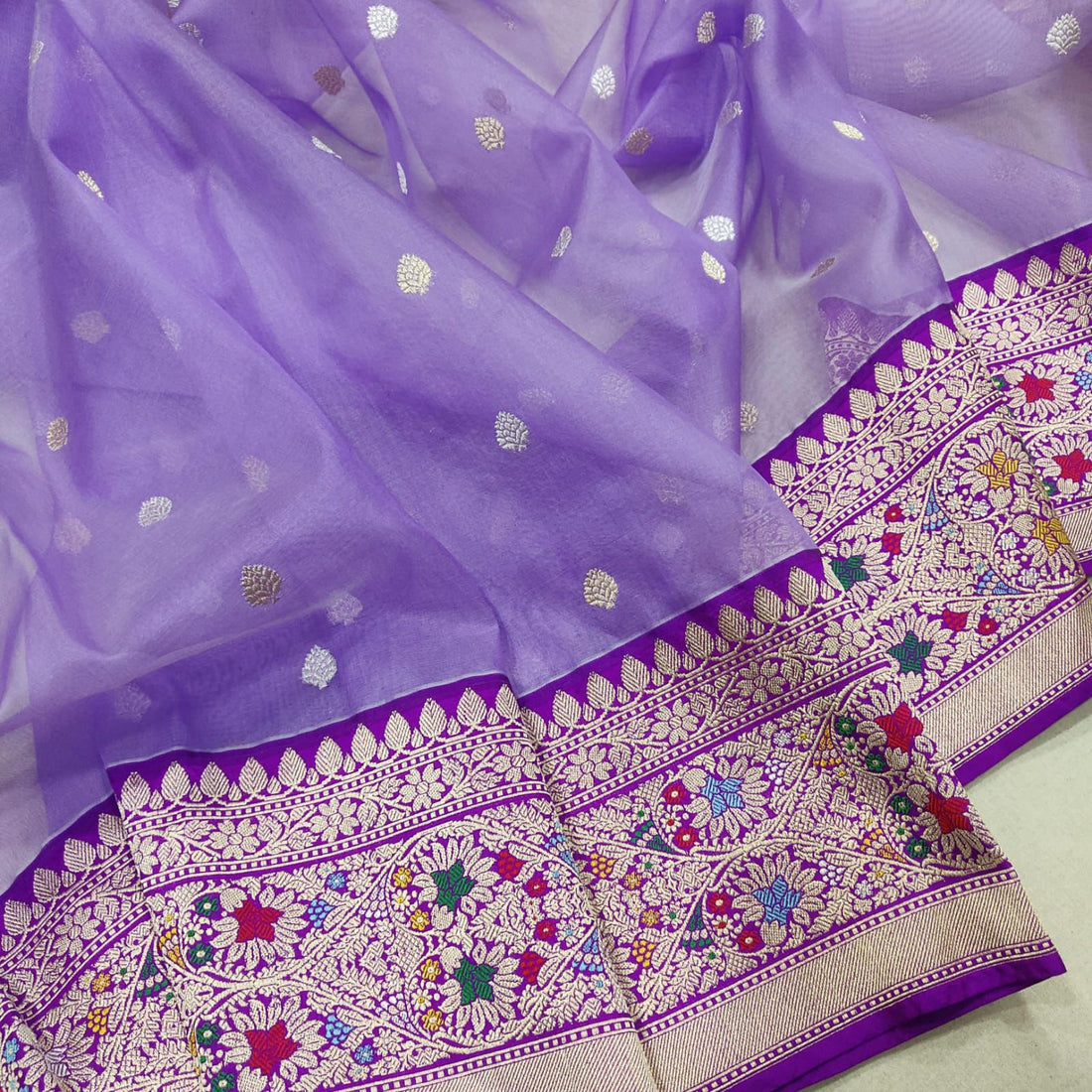 Aarohi Kora Banarasi Saree