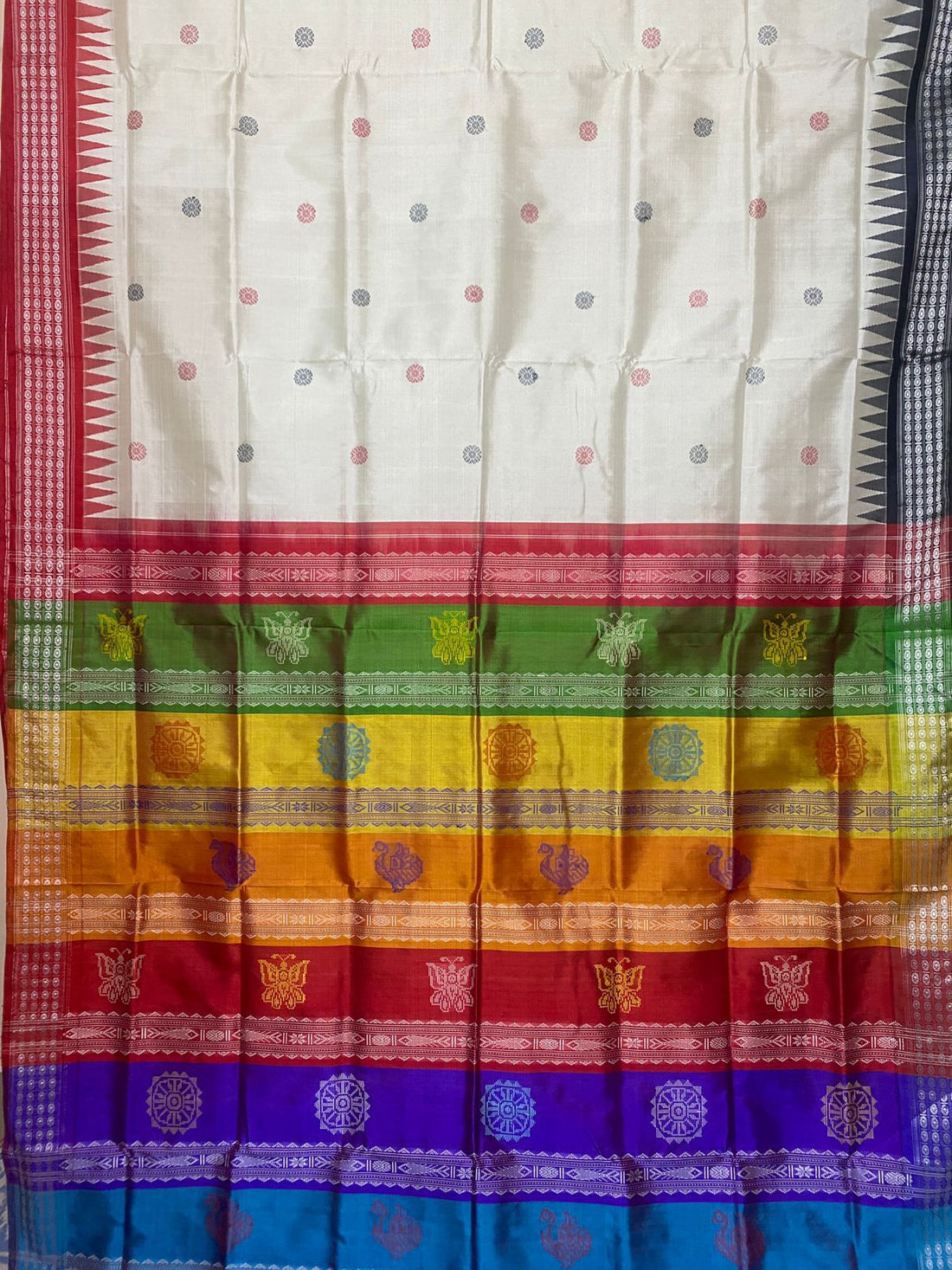 Rudraksha Charm Berhampuri Silk Saree