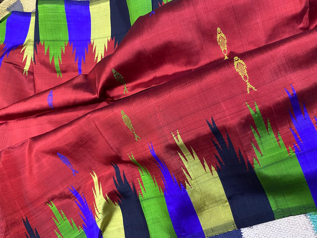 Matsya Varnam Berhampuri Silk Saree