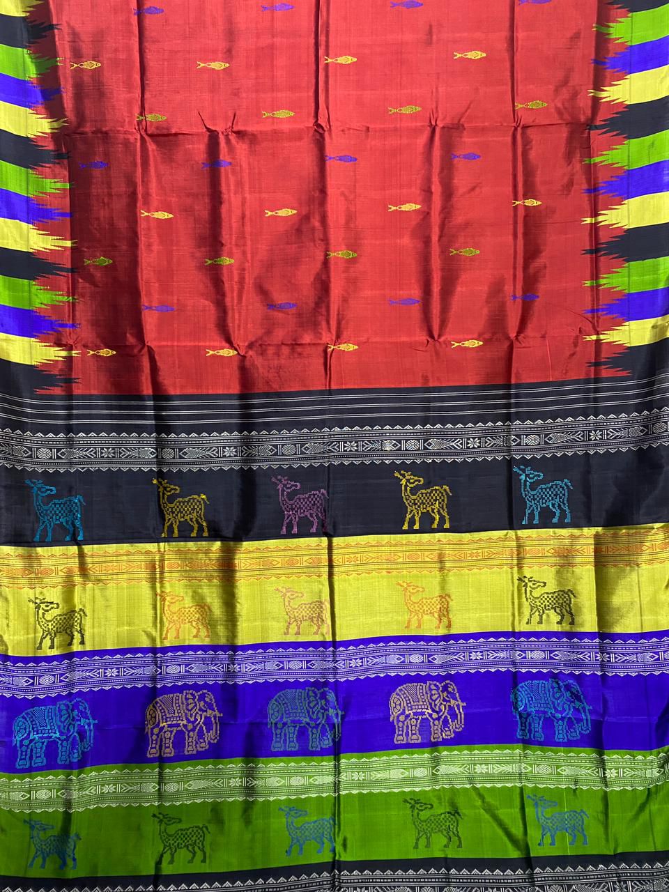 Matsya Varnam Berhampuri Silk Saree
