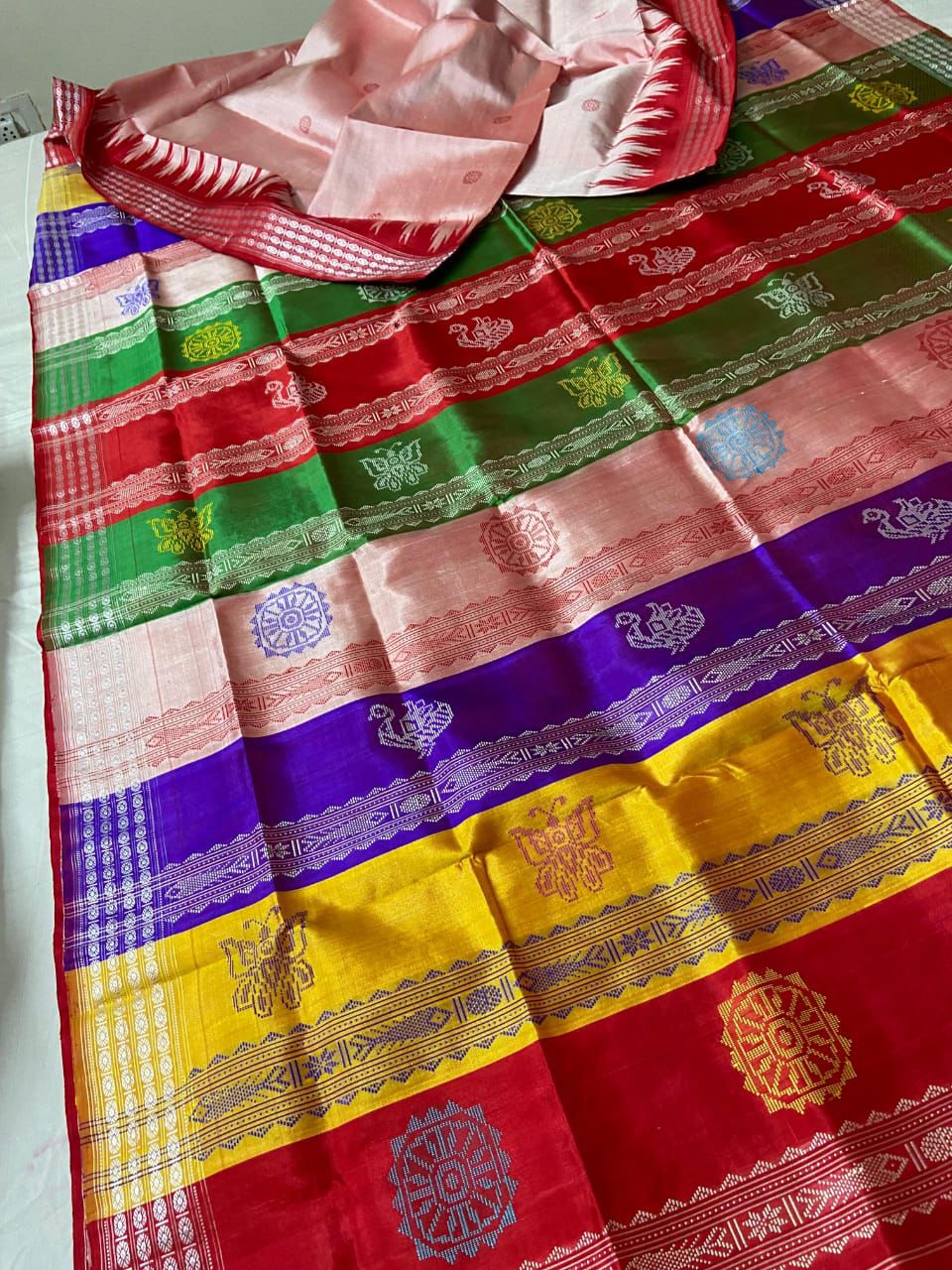 Rudraksha Glow Berhampuri Silk Saree