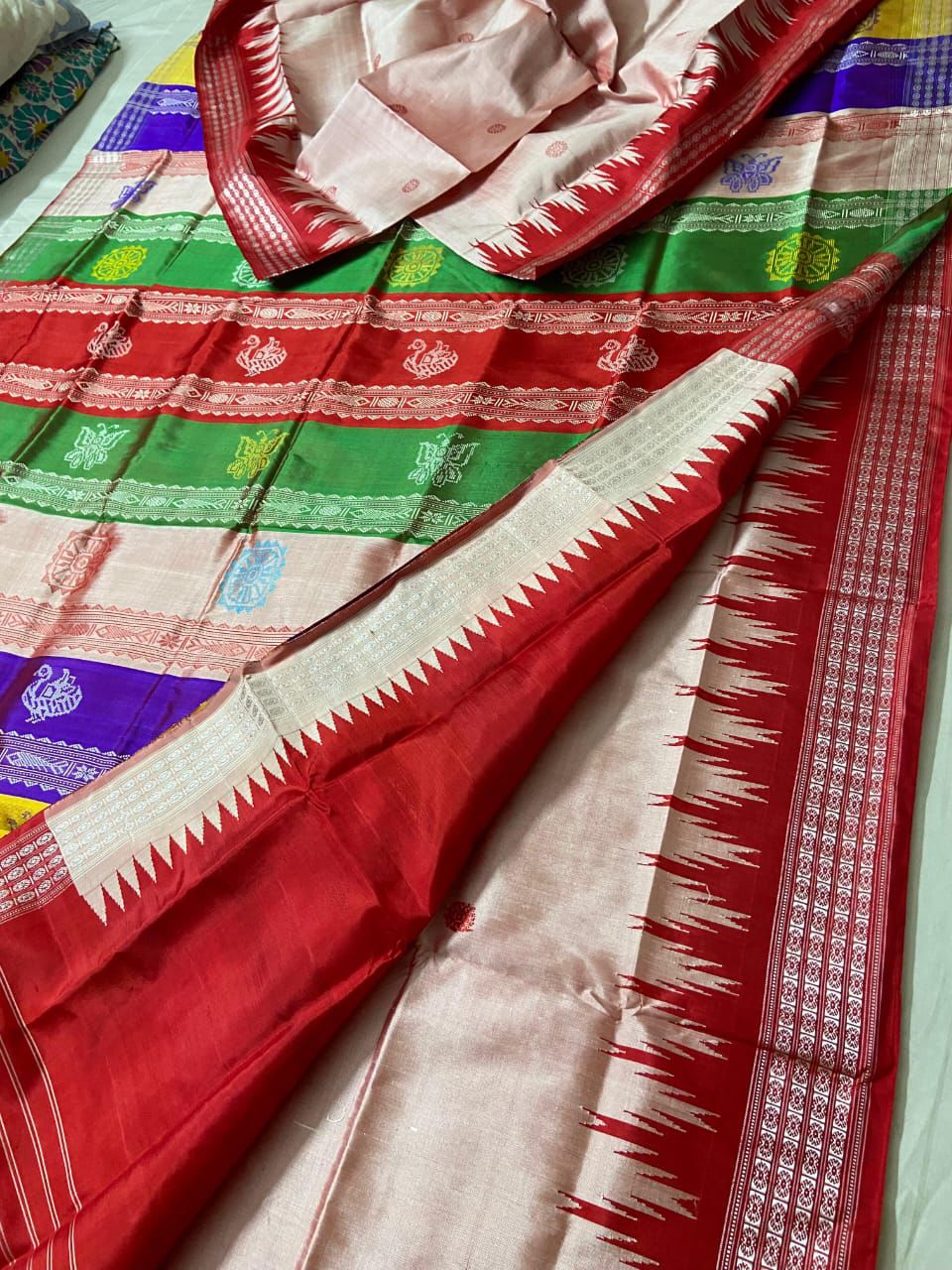 Rudraksha Glow Berhampuri Silk Saree