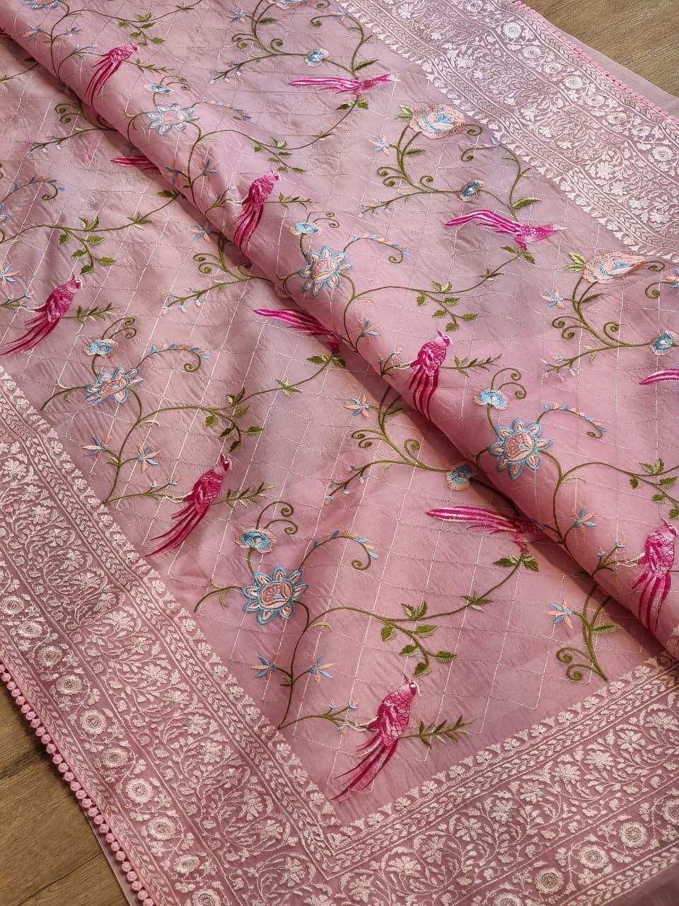 Parsi Jaal Organza Silk Saree
