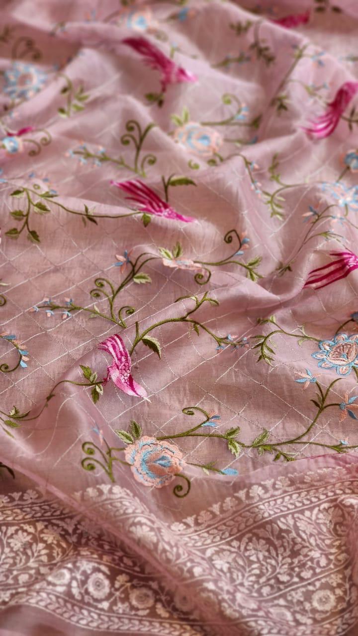 Parsi Jaal Organza Silk Saree