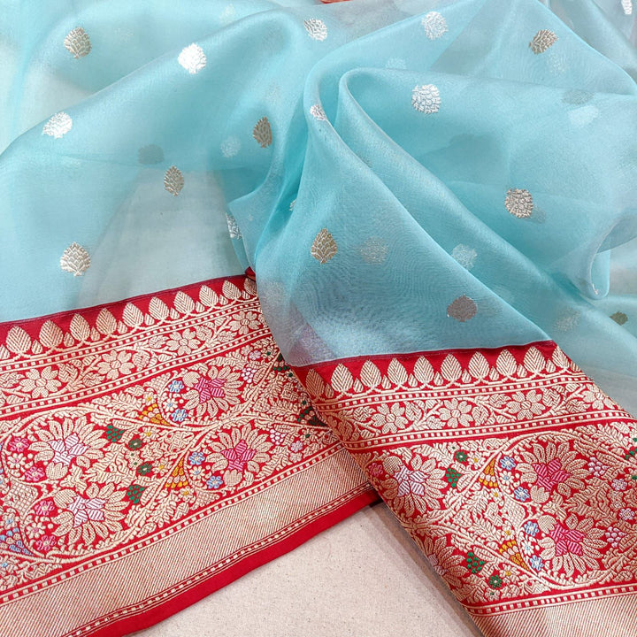 Kadwa Meenakari Kora Banarasi Silk Saree