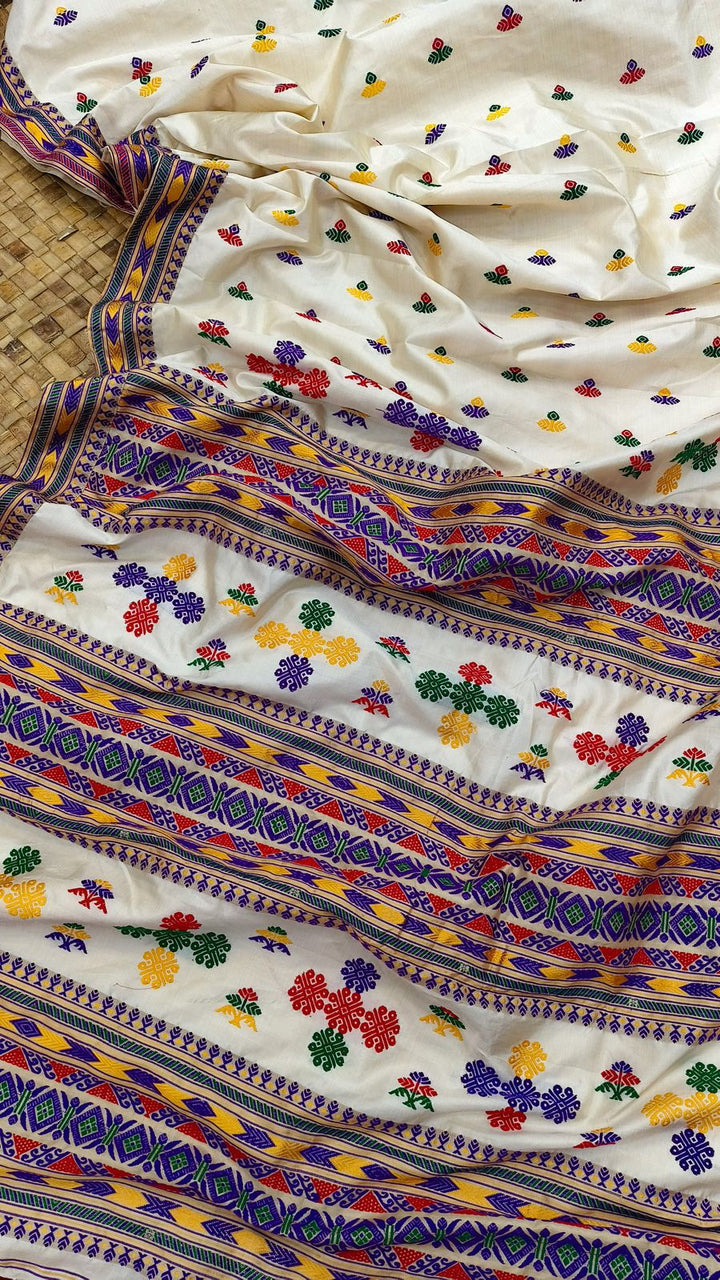 Twilight Motif Assam Tussar Silk Saree