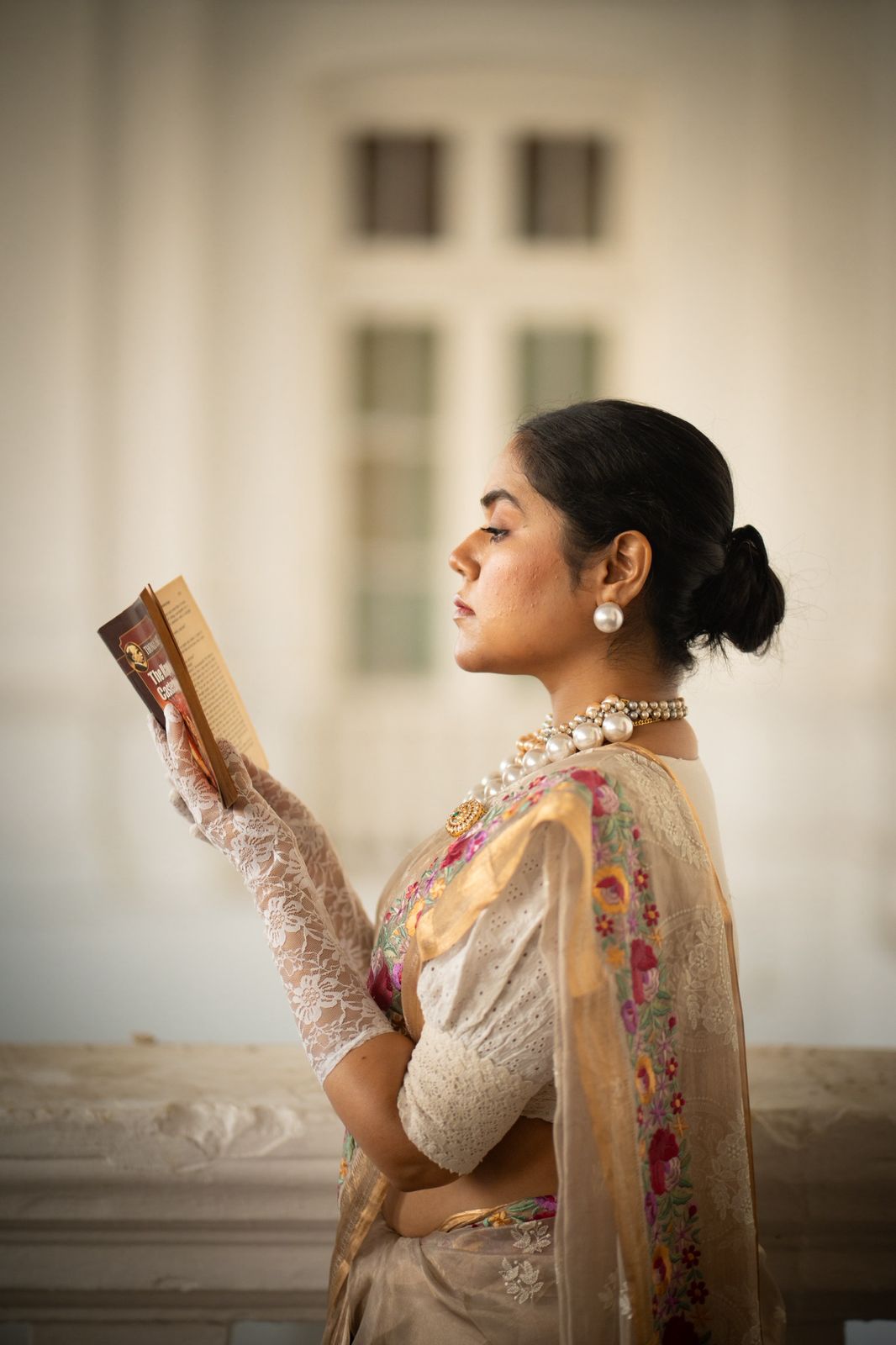 Pure Tissue Silk Parsi Border Chikankari Embroidery Saree with Special Tassels & Blouse