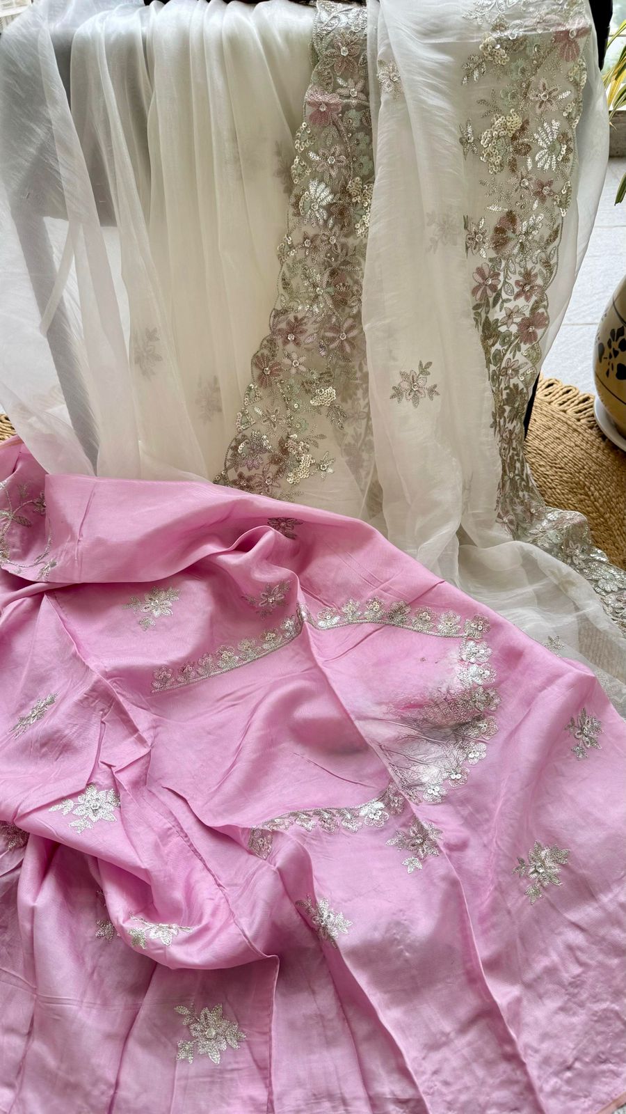 Luxe Pitta-Inspired Premium Organza Designer Saree  - AVAILABLE ON PRE ORDER