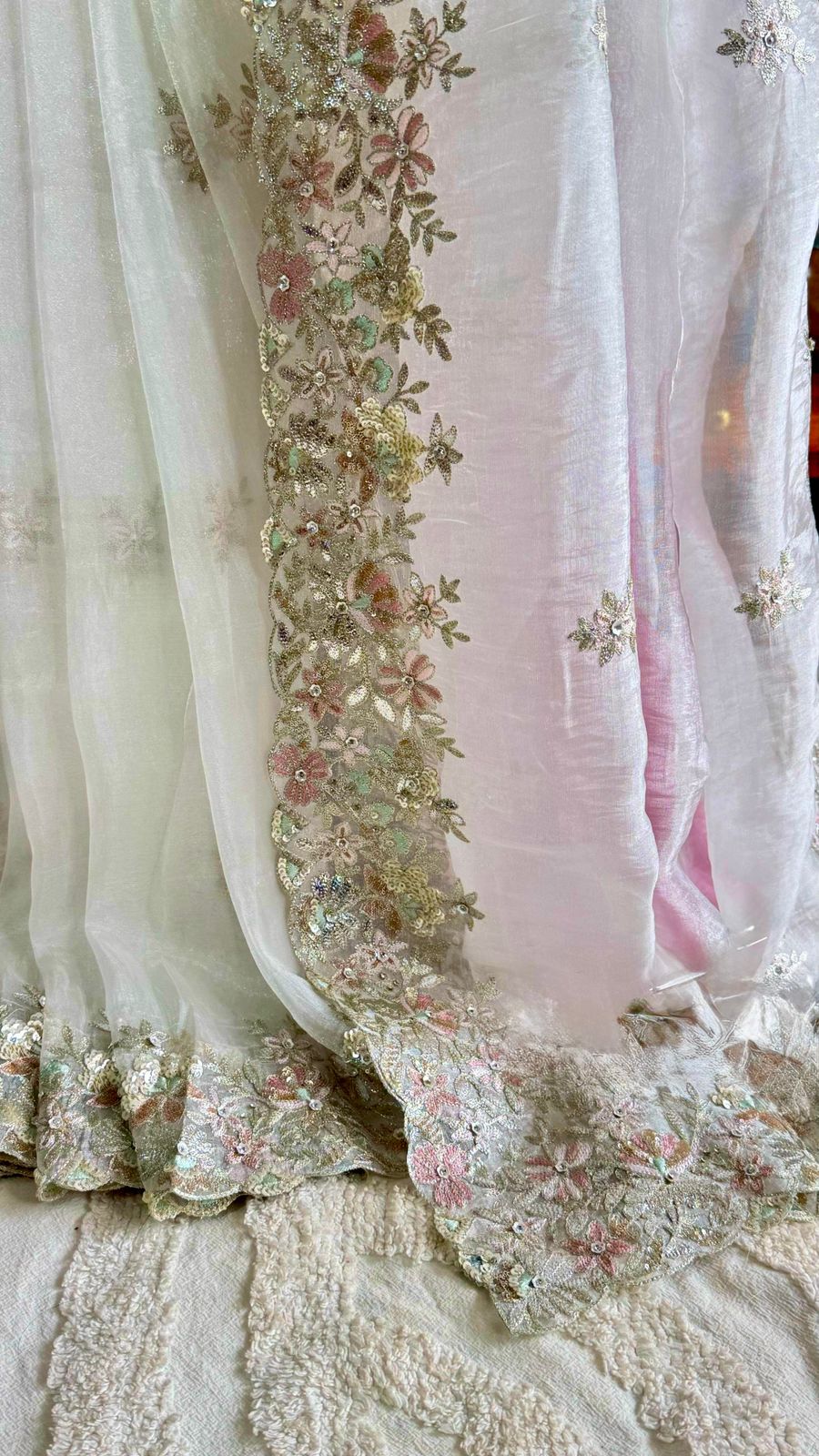 Luxe Pitta-Inspired Premium Organza Designer Saree  - AVAILABLE ON PRE ORDER