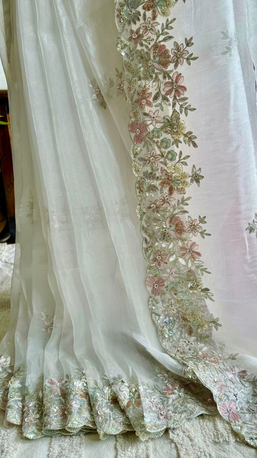 Luxe Pitta-Inspired Premium Organza Designer Saree  - AVAILABLE ON PRE ORDER