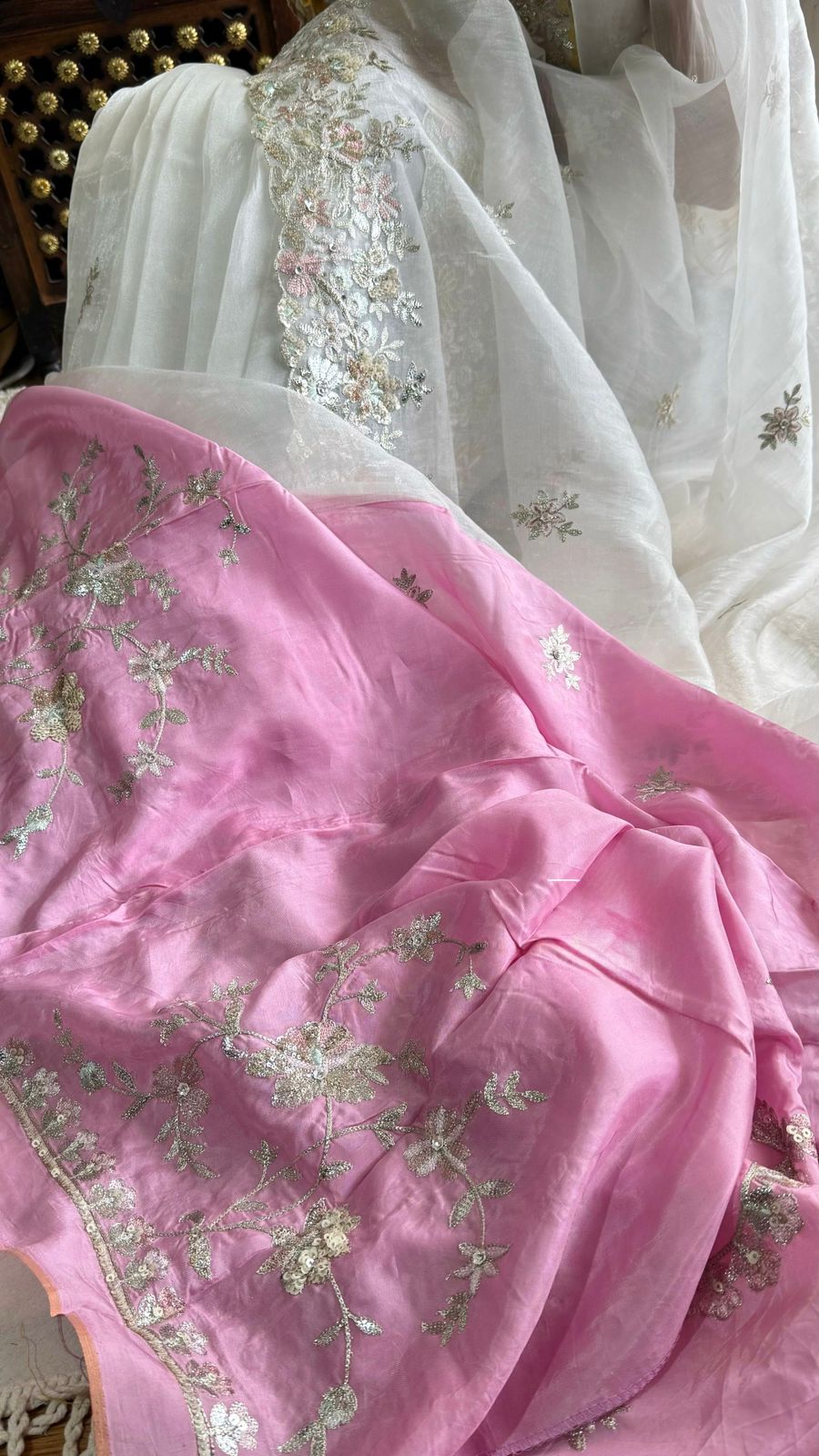 Luxe Pitta-Inspired Premium Organza Designer Saree  - AVAILABLE ON PRE ORDER