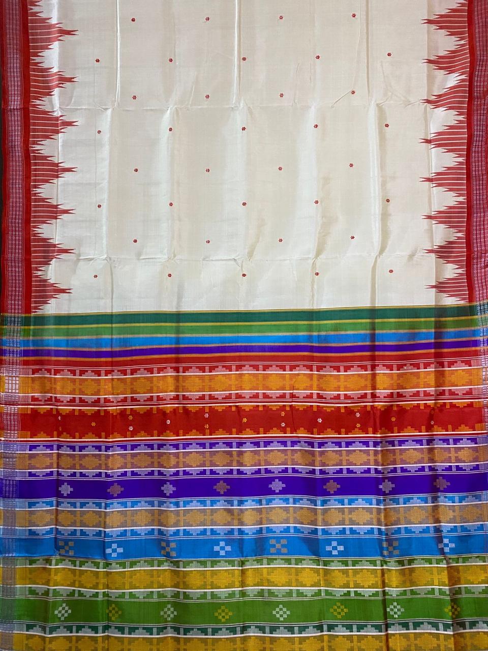 Brahmapuri Red Temple Double Aanchal Berhampuri