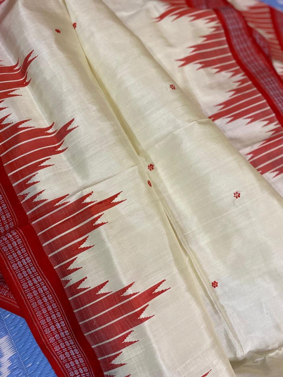 Brahmapuri Red Temple Double Aanchal Berhampuri