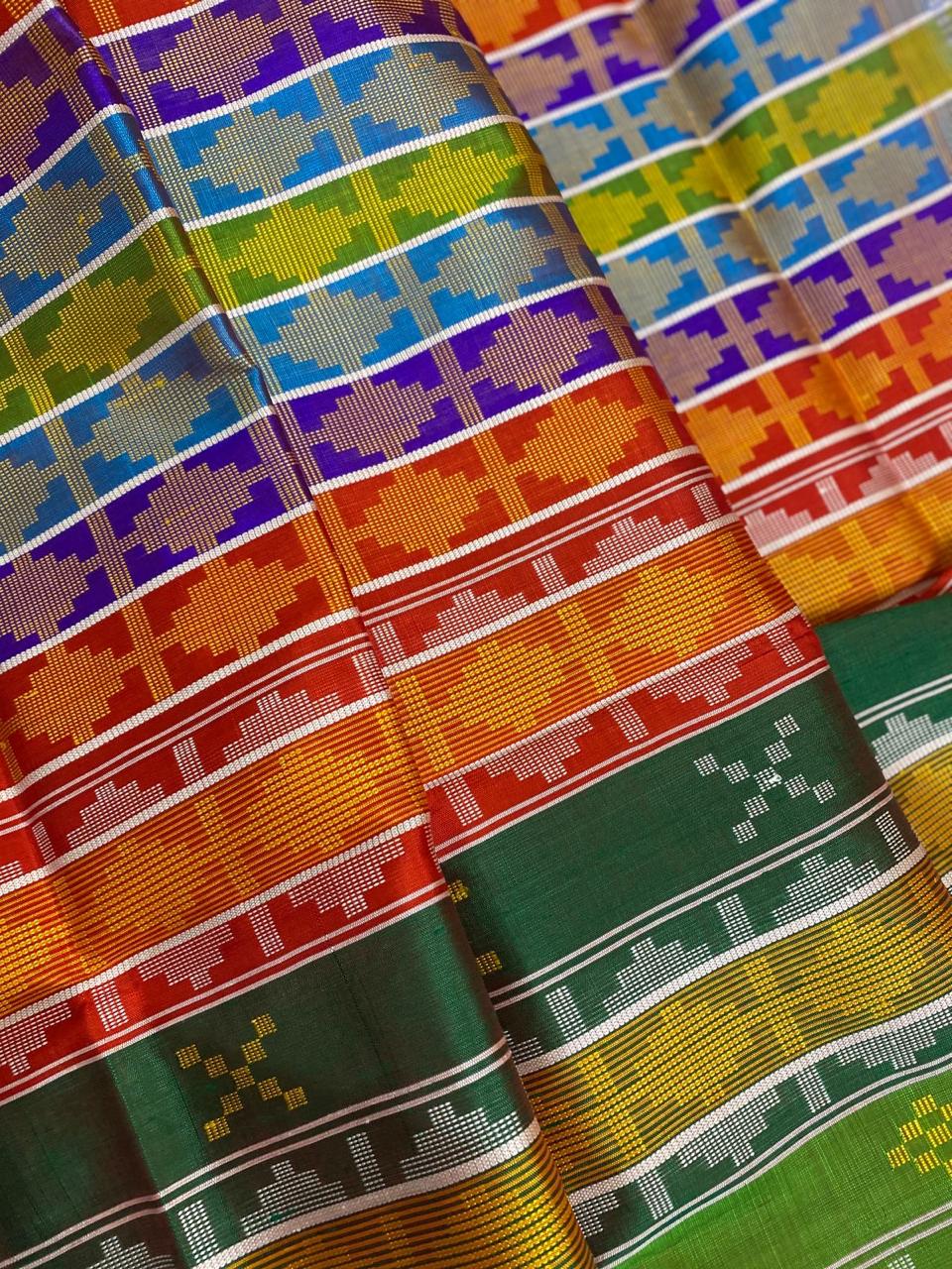 Brahmapuri Red Temple Double Aanchal Berhampuri