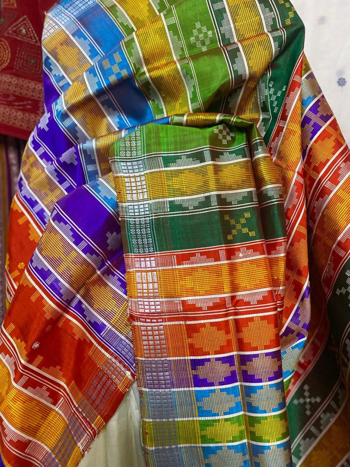 Brahmapuri Red Temple Double Aanchal Berhampuri