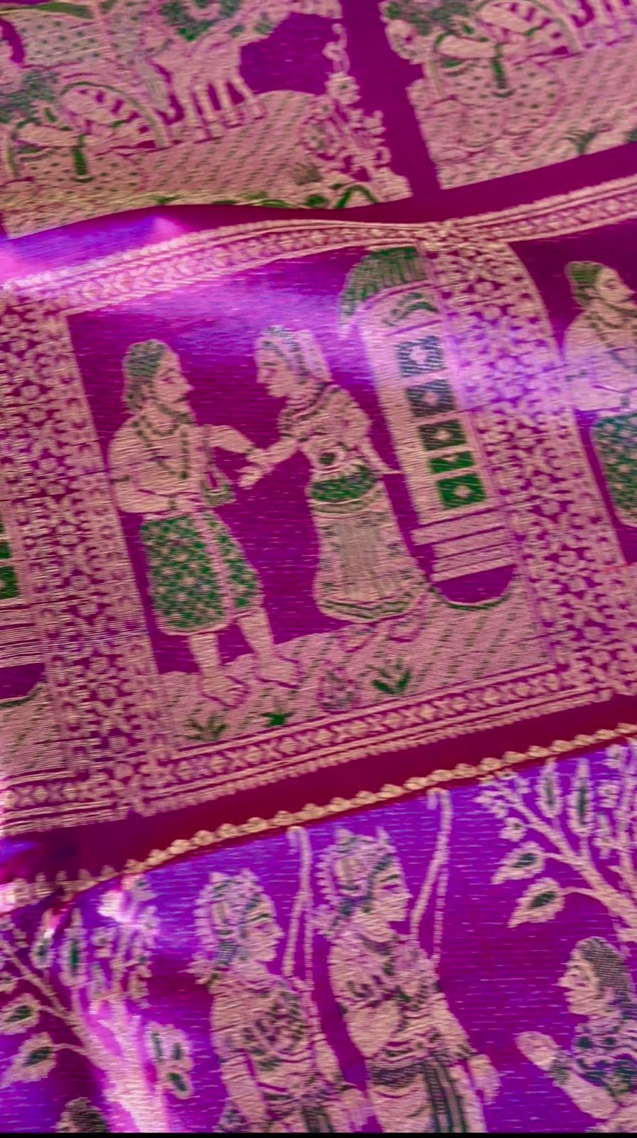 Ramayan Patli Pallu Pure Silk Swarnochuri Saree