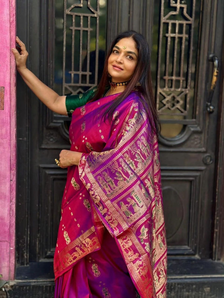 Ramayan Katha Pure Silk Swarnochuri Saree