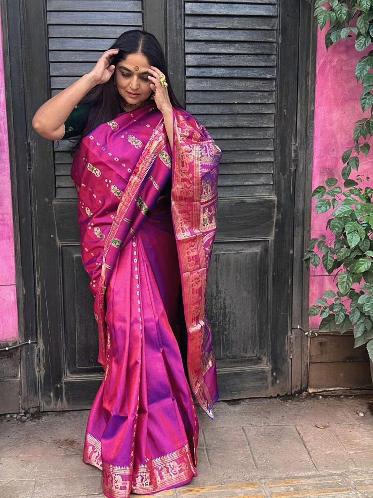 Ramayan Katha Pure Silk Swarnochuri Saree