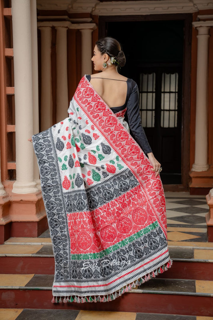 Ganga Jamuna Mulberry Silk Assam Heritage Saree
