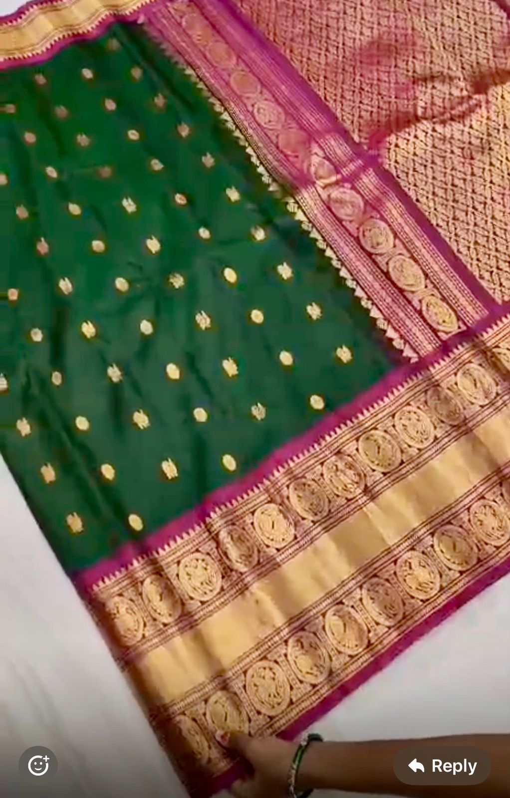 Emerald Aura Gadwal Silk Saree