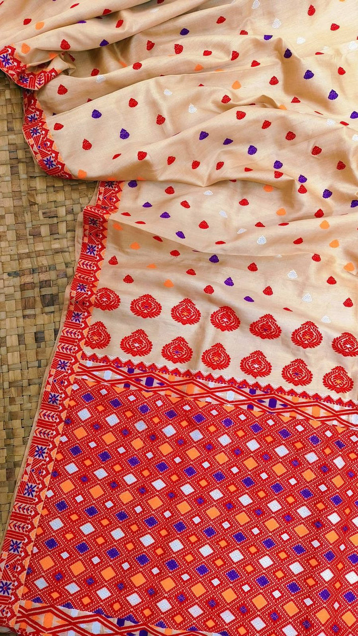 Raktarekha Traditional Assam Tussar Saree
