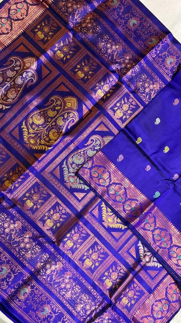 Vintage Revival Copper Zari Swarnochuri Silk Saree