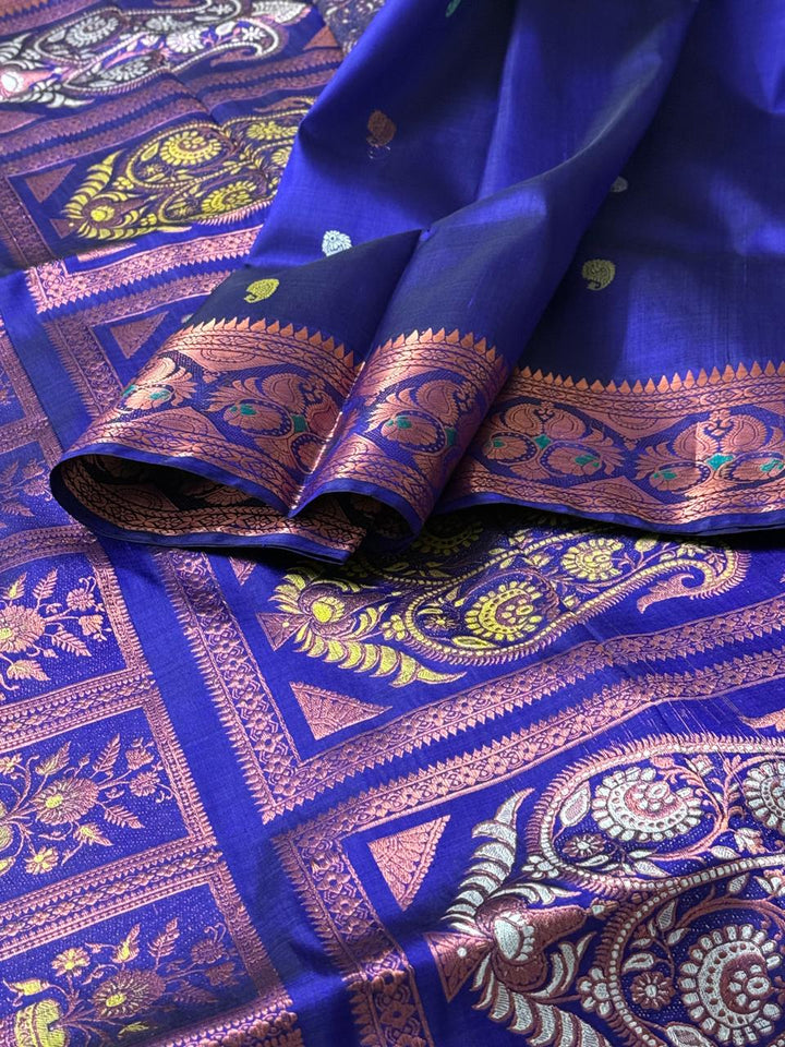 Vintage Revival Copper Zari Swarnochuri Silk Saree