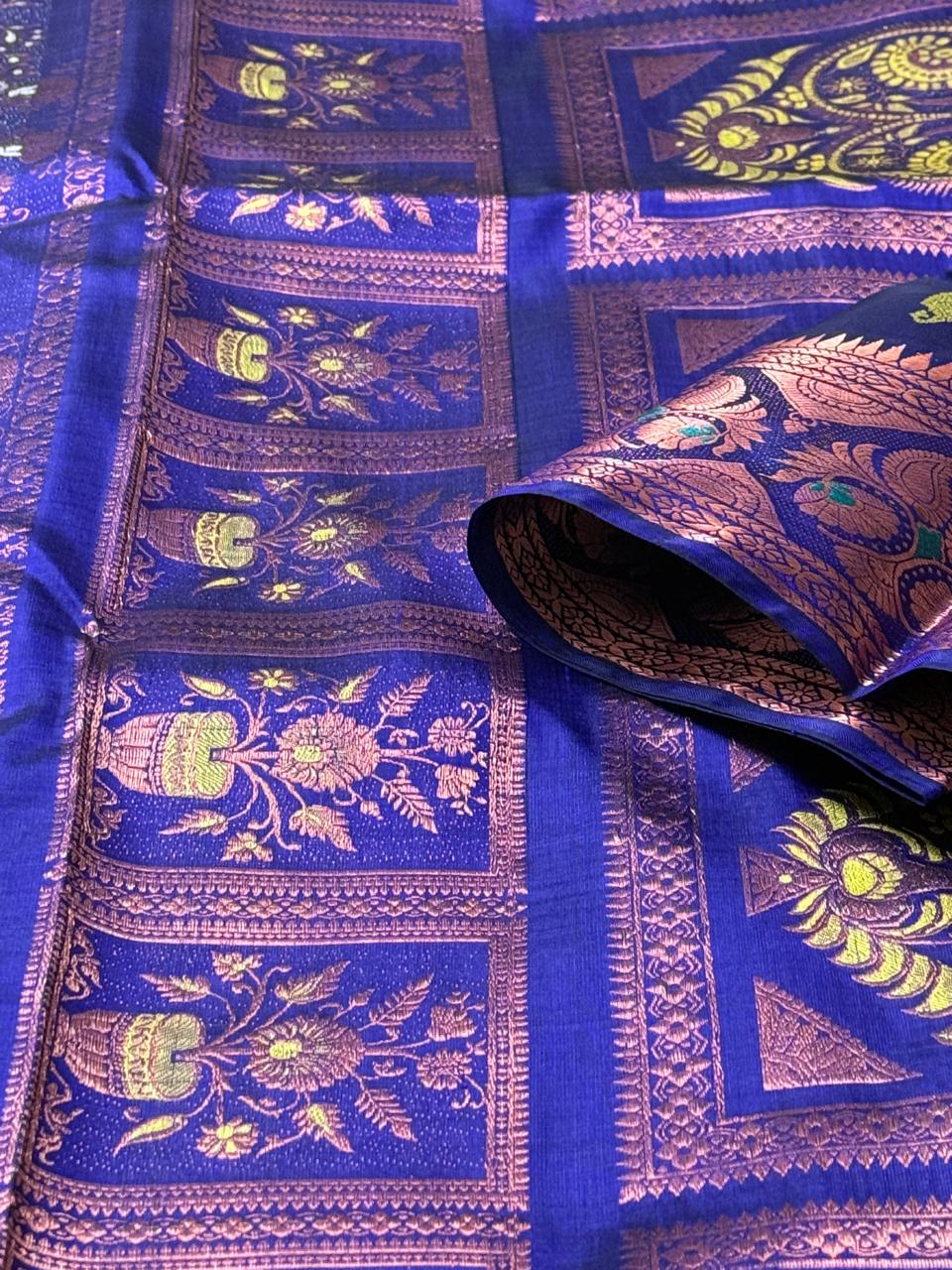 Vintage Revival Copper Zari Swarnochuri Silk Saree