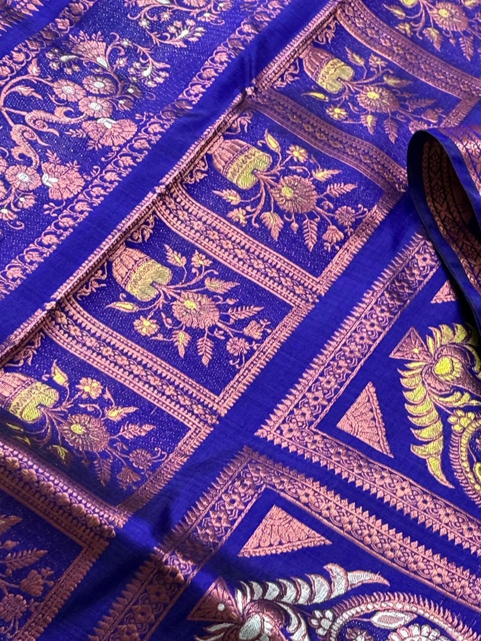 Vintage Revival Copper Zari Swarnochuri Silk Saree