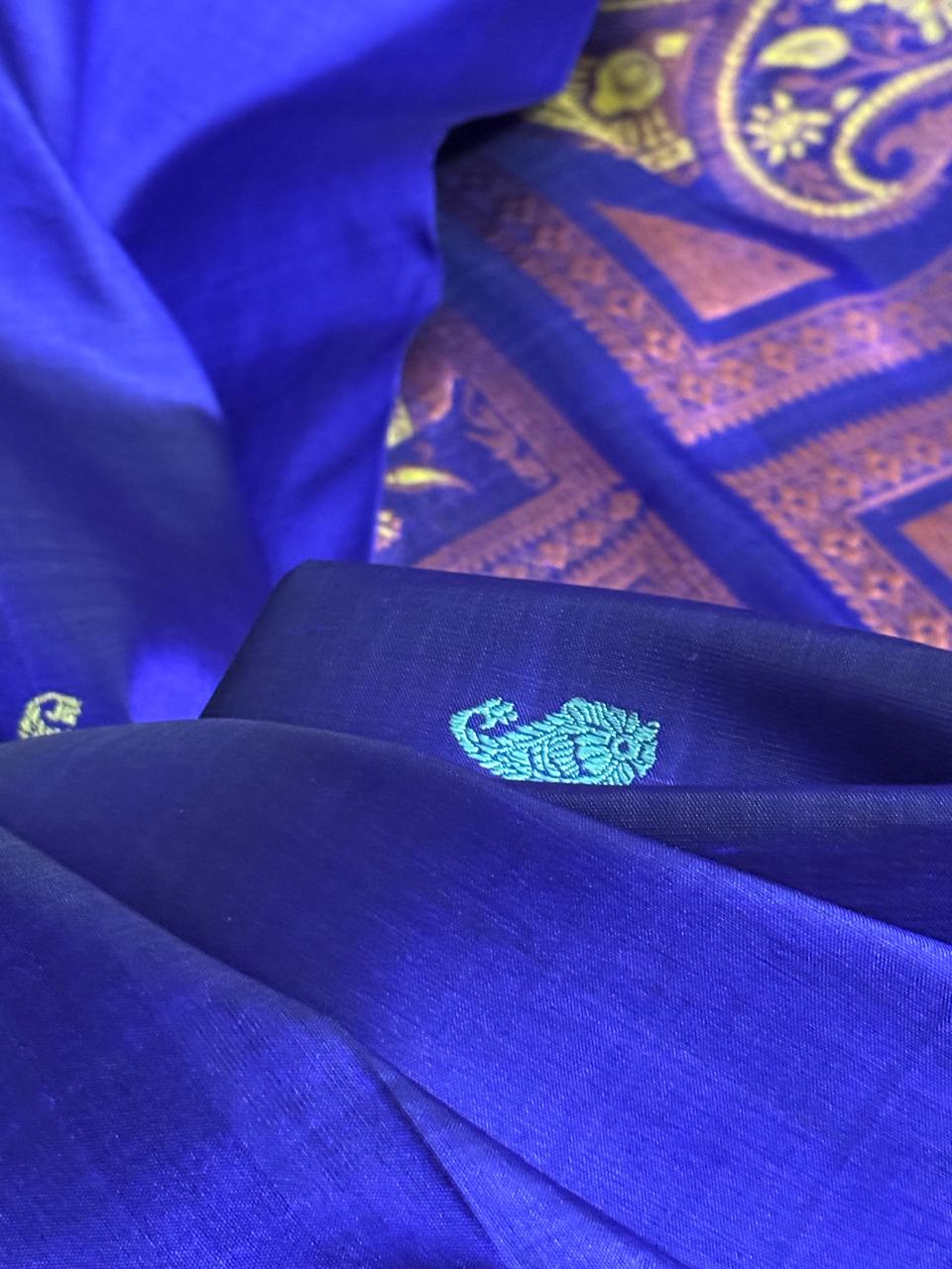 Vintage Revival Copper Zari Swarnochuri Silk Saree
