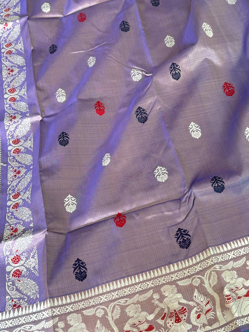 Mahabharata Revival Butta Baluchuri Silk Saree