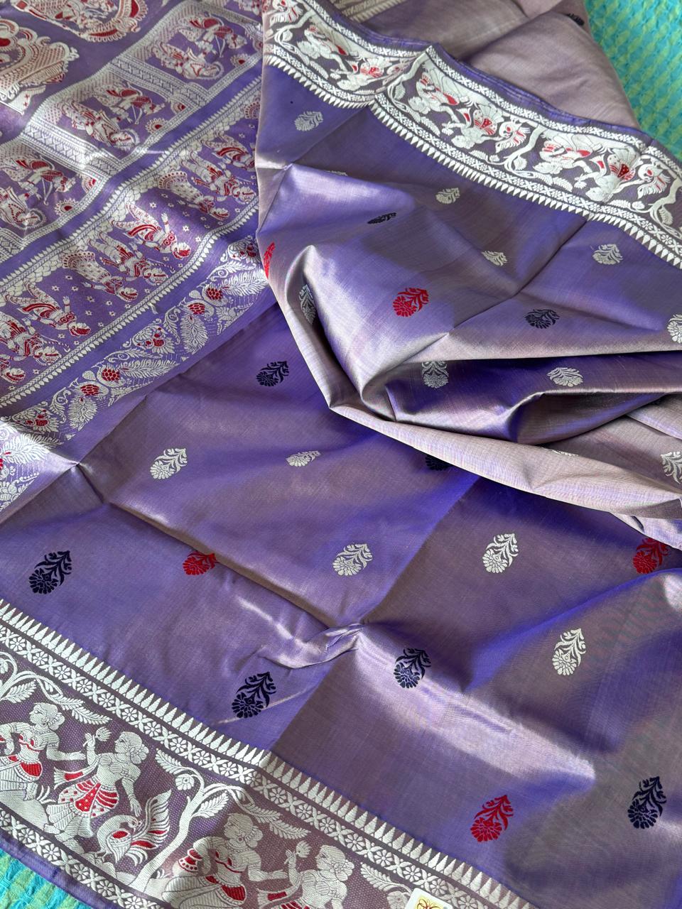 Mahabharata Revival Butta Baluchuri Silk Saree