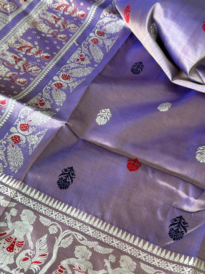 Mahabharata Revival Butta Baluchuri Silk Saree