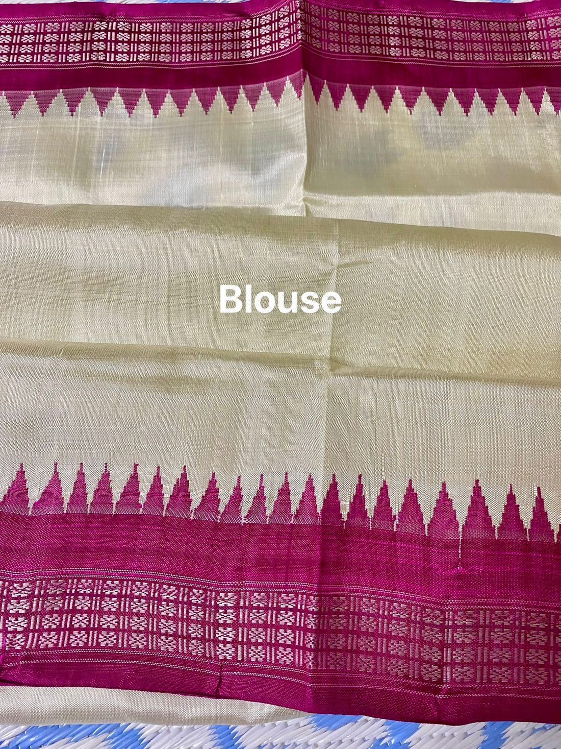 Ivory Elegance Double Pallu Berhampuri Silk Saree