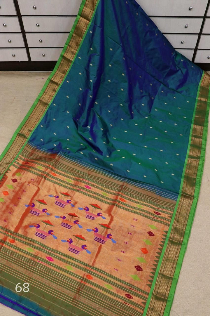 Sapt Mor Traditional Pallu Pure Silk Paithani Saree
