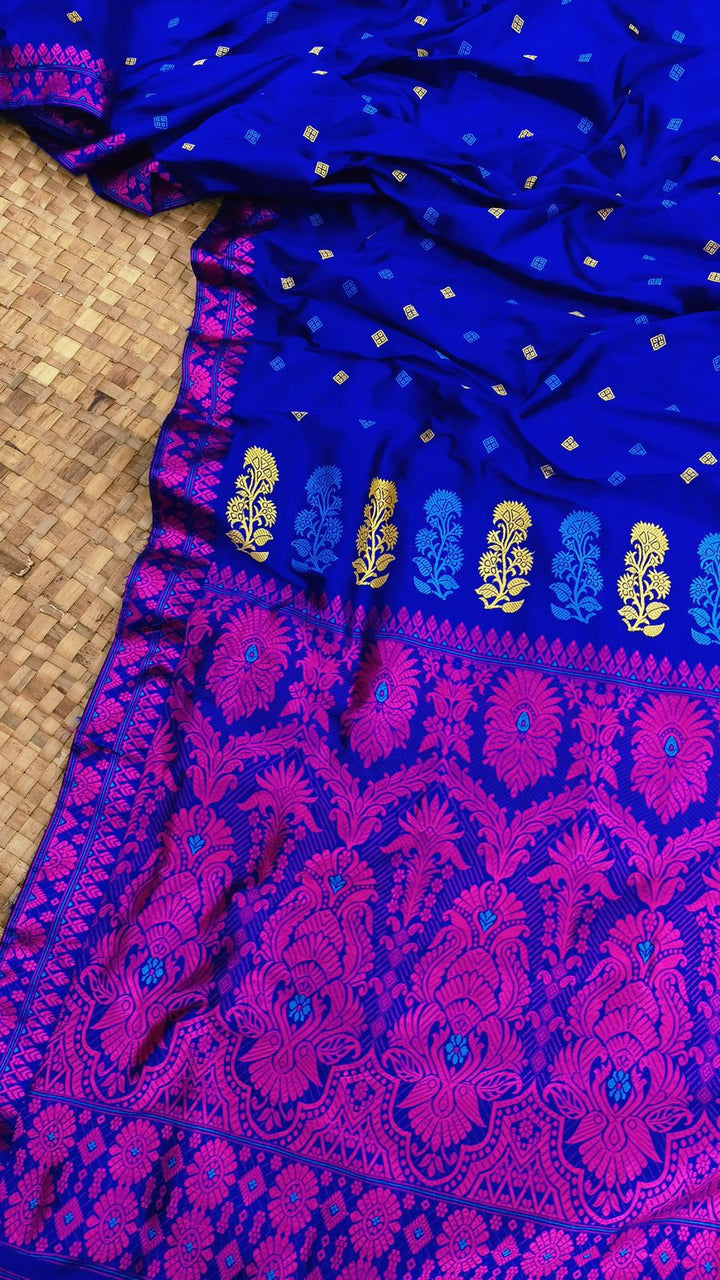 Contrast Thread Mulberry Paat Silk Saree