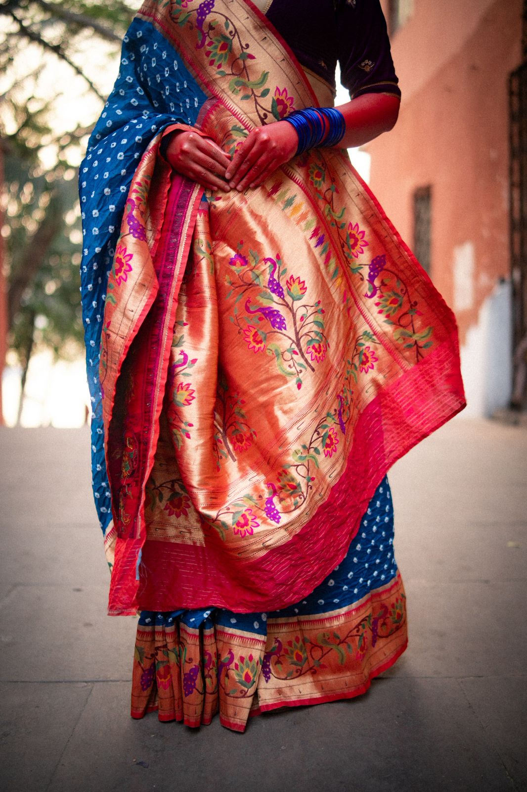 Royal Bandhej Fusion Paithani Silk Saree