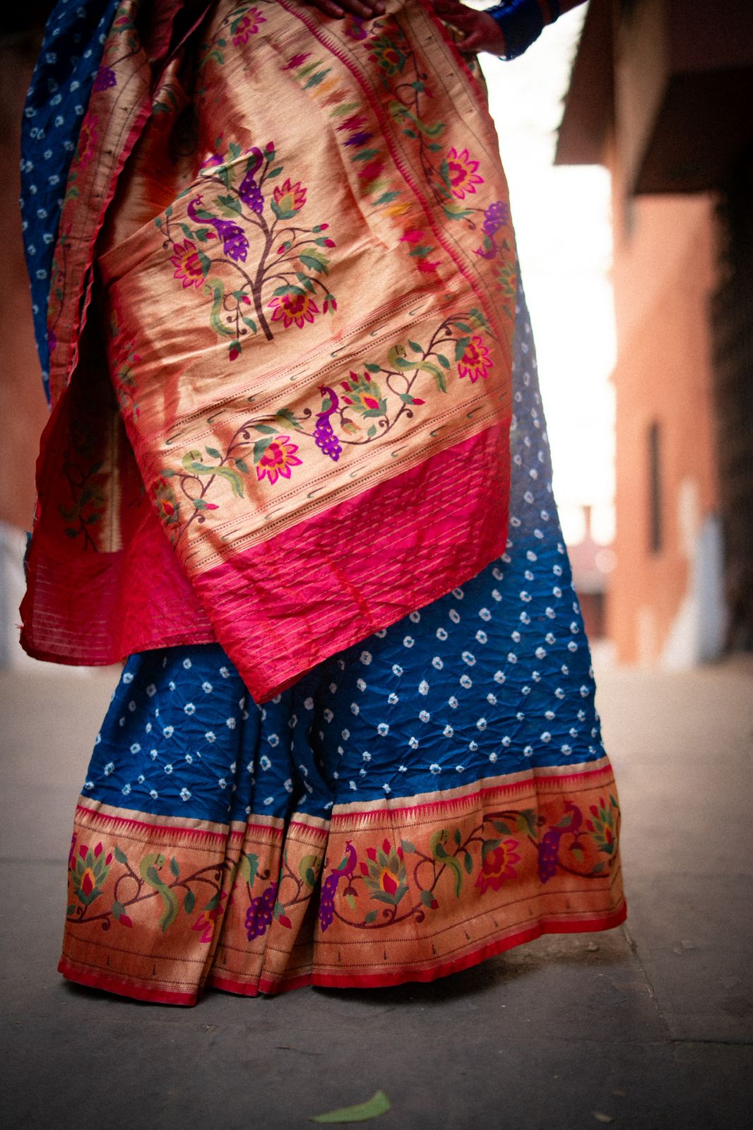 Royal Bandhej Fusion Paithani Silk Saree