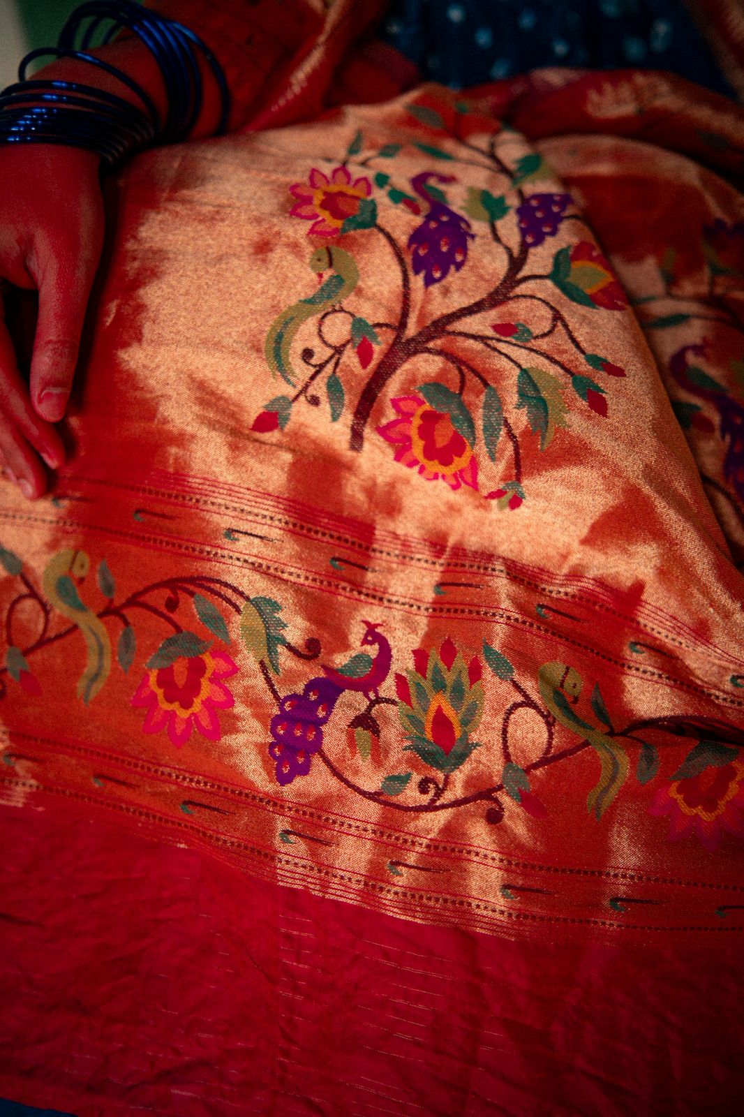 Royal Bandhej Fusion Paithani Silk Saree