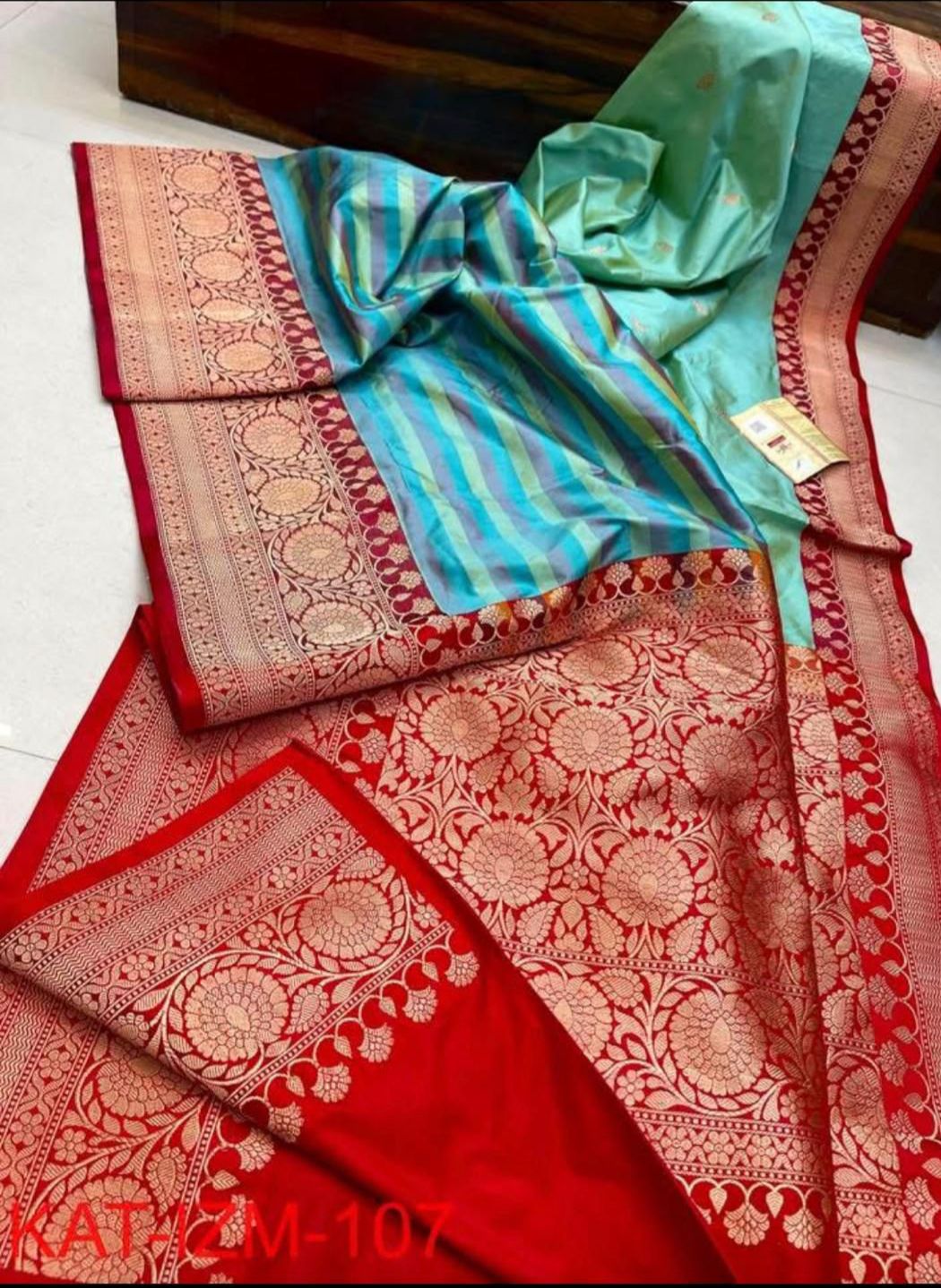 Crimson Edge Designer Banarasi Katan Silk Saree